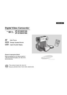 Samsung VP D 130 i manual. Camera Instructions.
